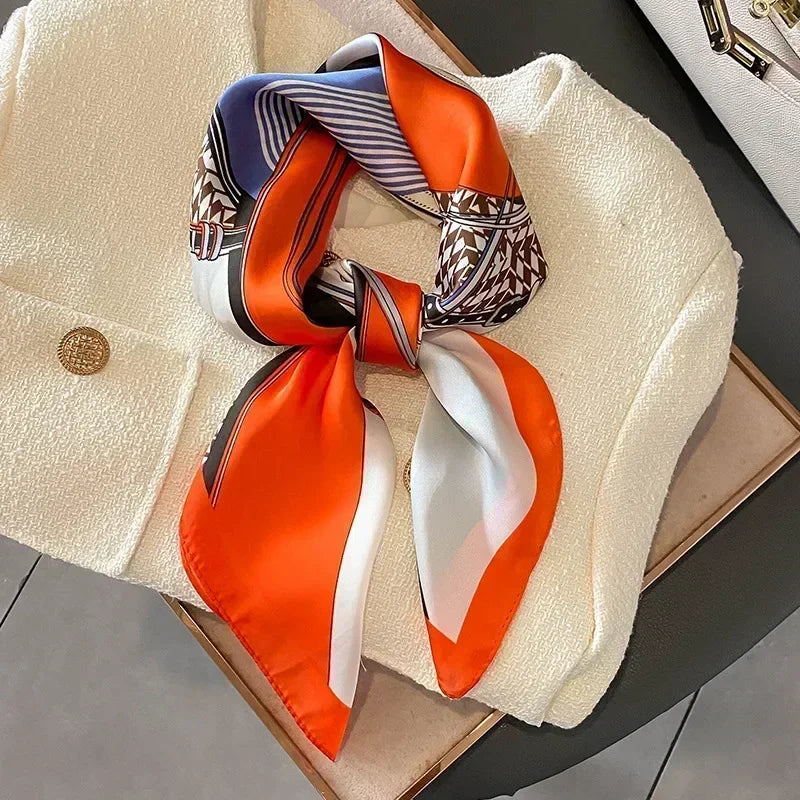 Luxury Silk Square Scarf 
Soft Satin Horse Hairband