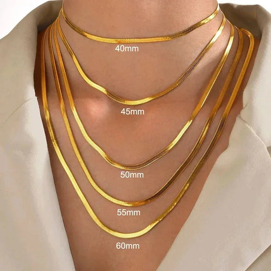 silver Gold Snake Chain Necklace for Women
