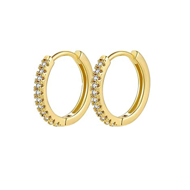 Fashion CZ Zircon Round Huggie Hoop Earrings