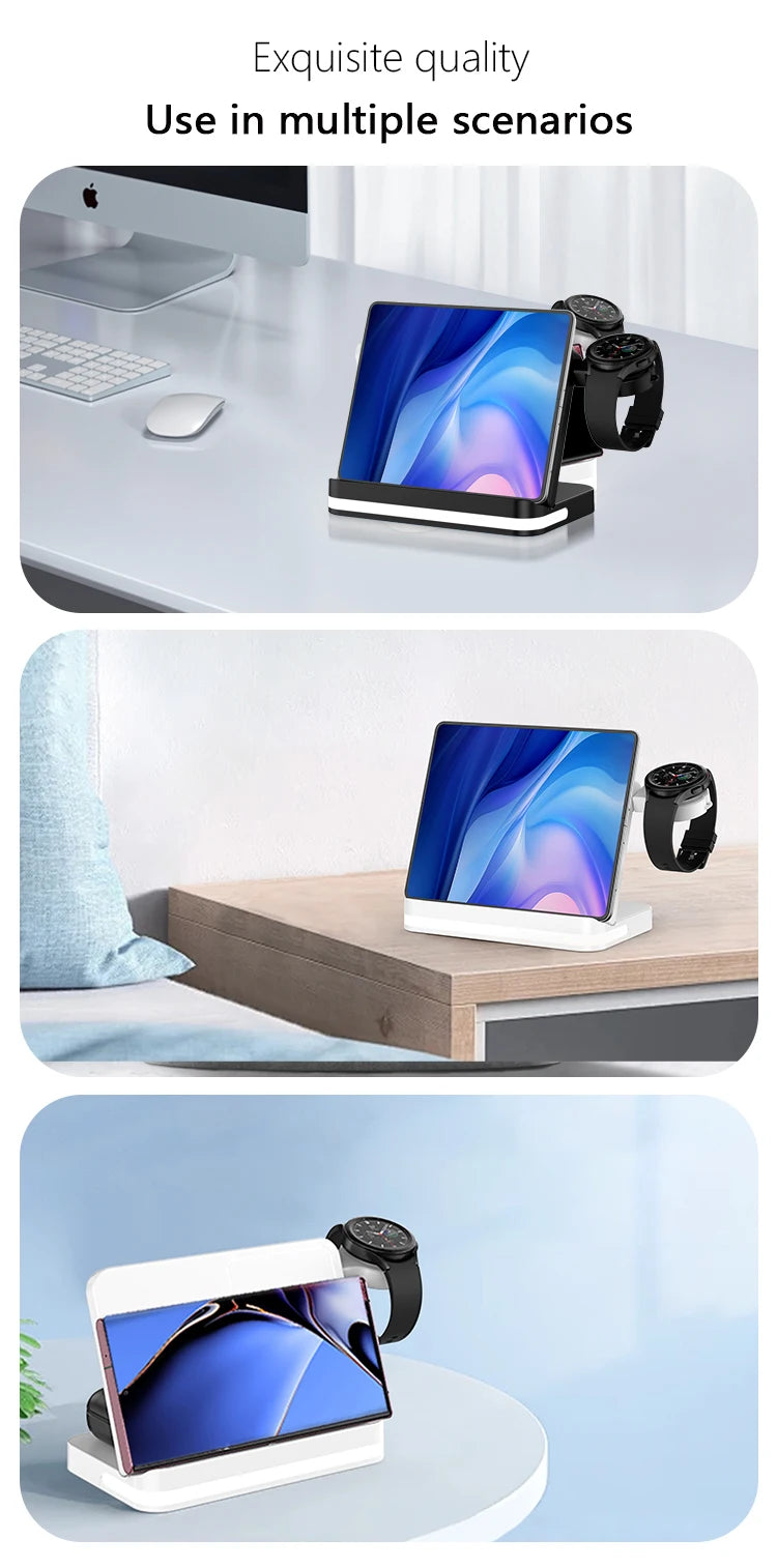 Wireless Charger Stand For iPhone 15 14 Samsung S23 S22 Ultra Fold Z Flip