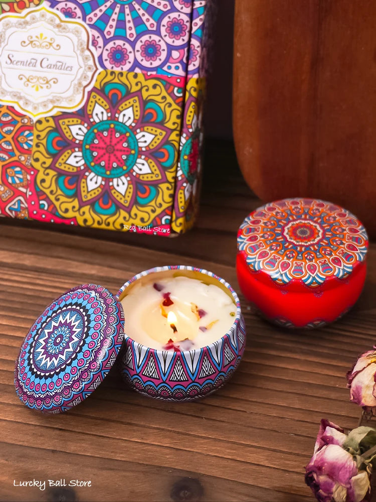 4Pcs/Box Fragrance Scented Candle Set Gift Islamic Arabian Patterns