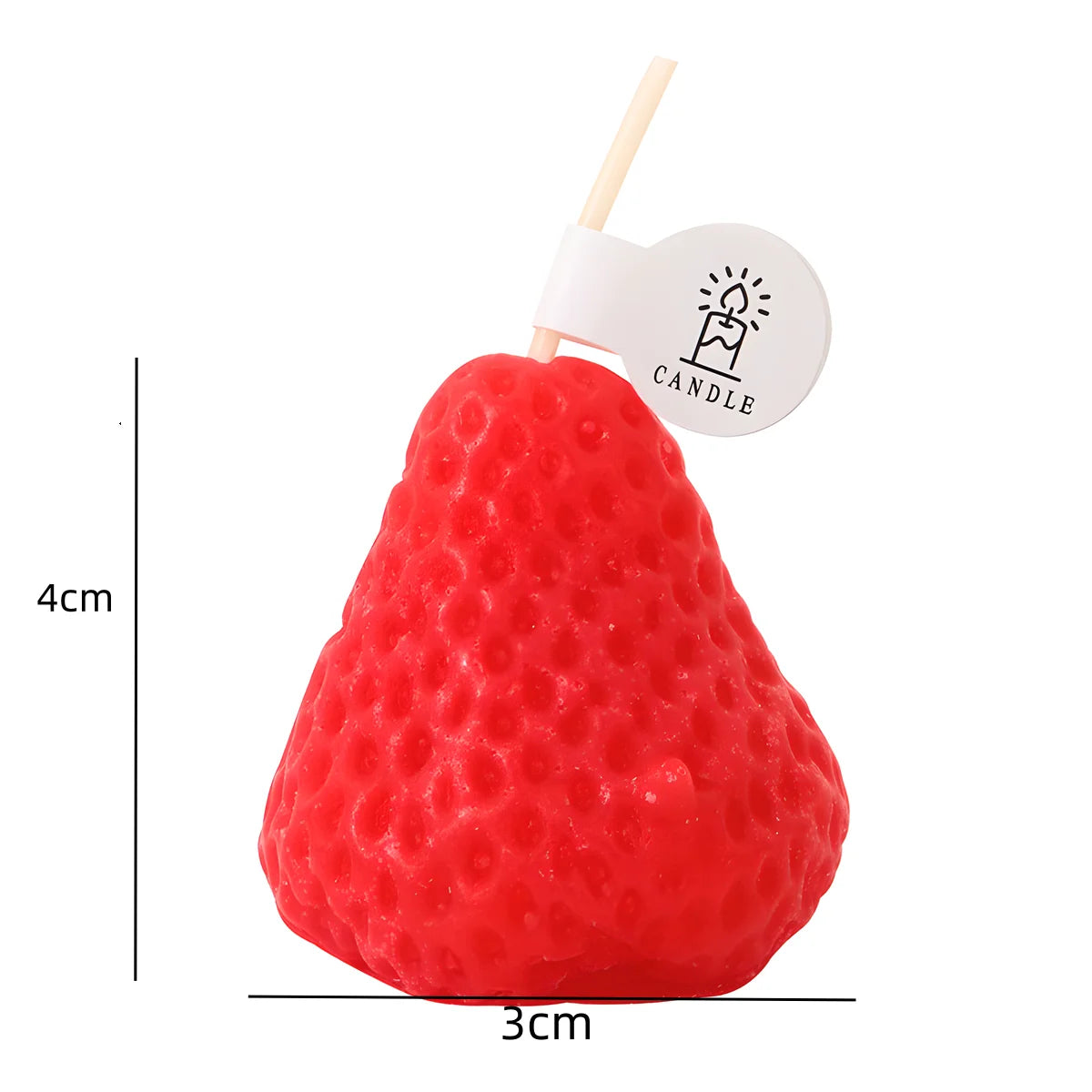 4pcs Strawberry-Shaped Miniature Scented Candles