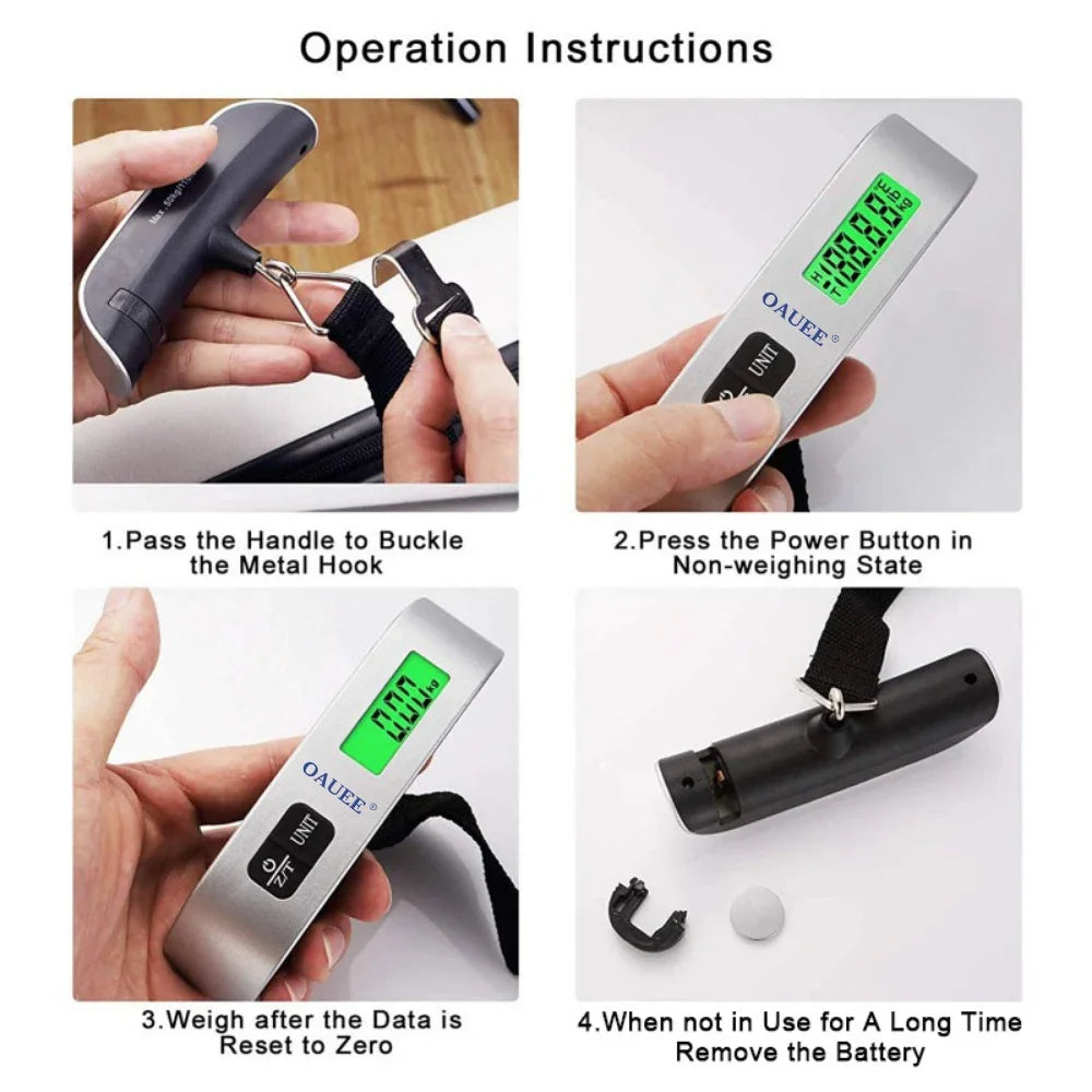 50kg/110lb Portable Digital Luggage Weight Scale