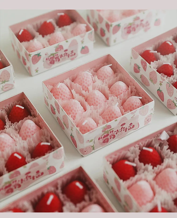 Strawberry Candles Soy Wax Aromatherapy