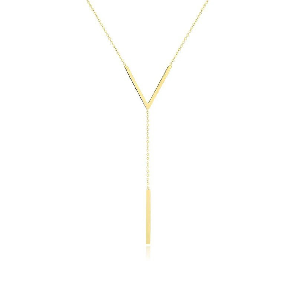 V-shaped Long Sexy Clavicle Gold Colour Chain Necklace Choker