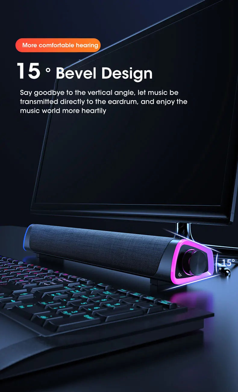 4D Computer Speaker Bar Stereo Sound Subwoofer