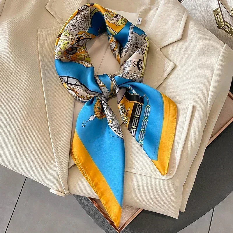 Luxury Silk Square Scarf 
Soft Satin Horse Hairband