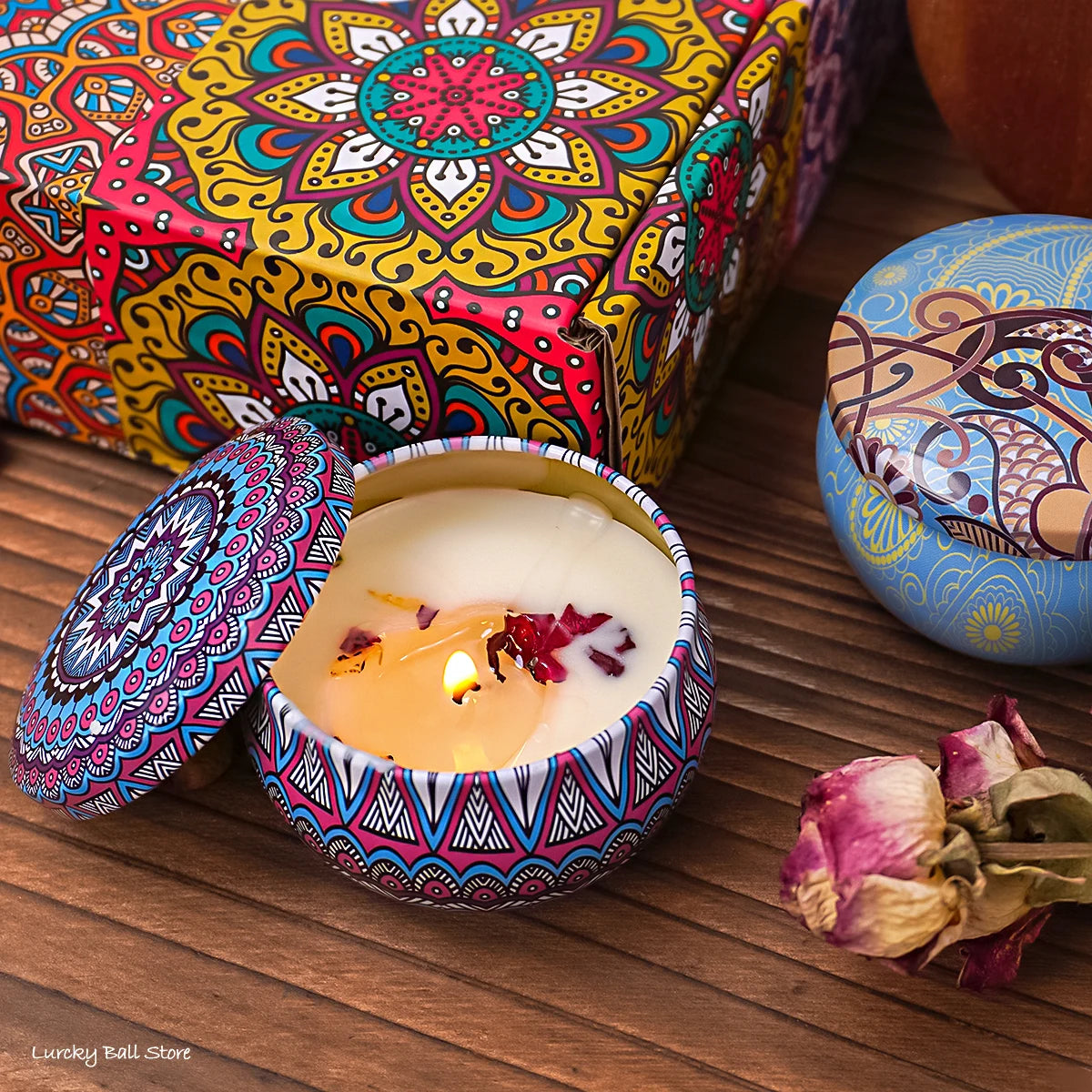 4Pcs/Box Fragrance Scented Candle Set Gift Islamic Arabian Patterns