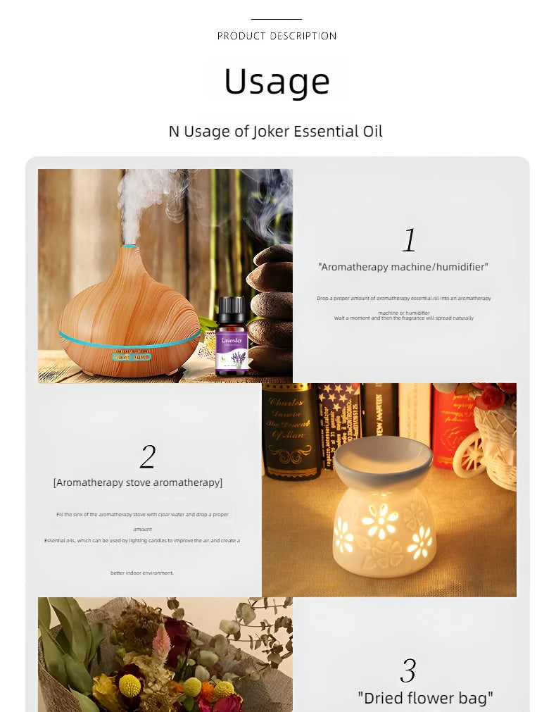 18 Flavors Essential Oils for Aroma Diffuser , Humidifier