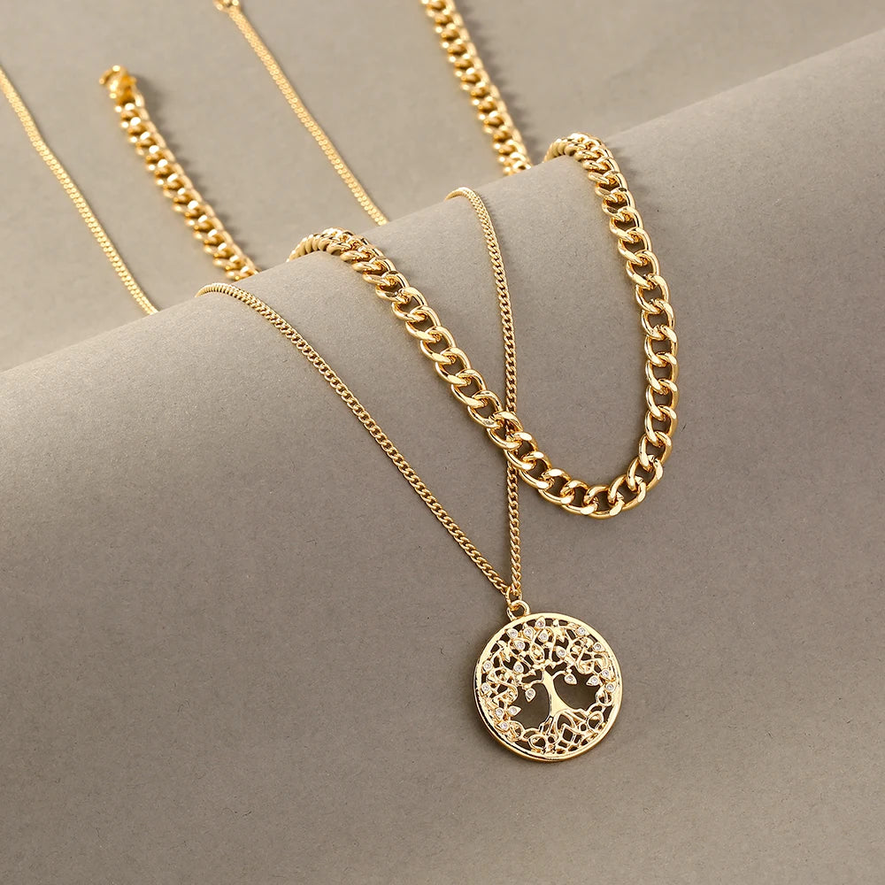 Golden Letter Heart Butterfly Pendant Metal Chain Necklace