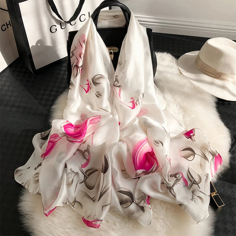 Luxury Brand Satin Headband Hijab Bandana Turban Foulard