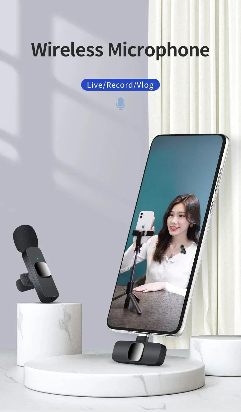 Wireless Lavalier Mic Audio Video Recording microphone