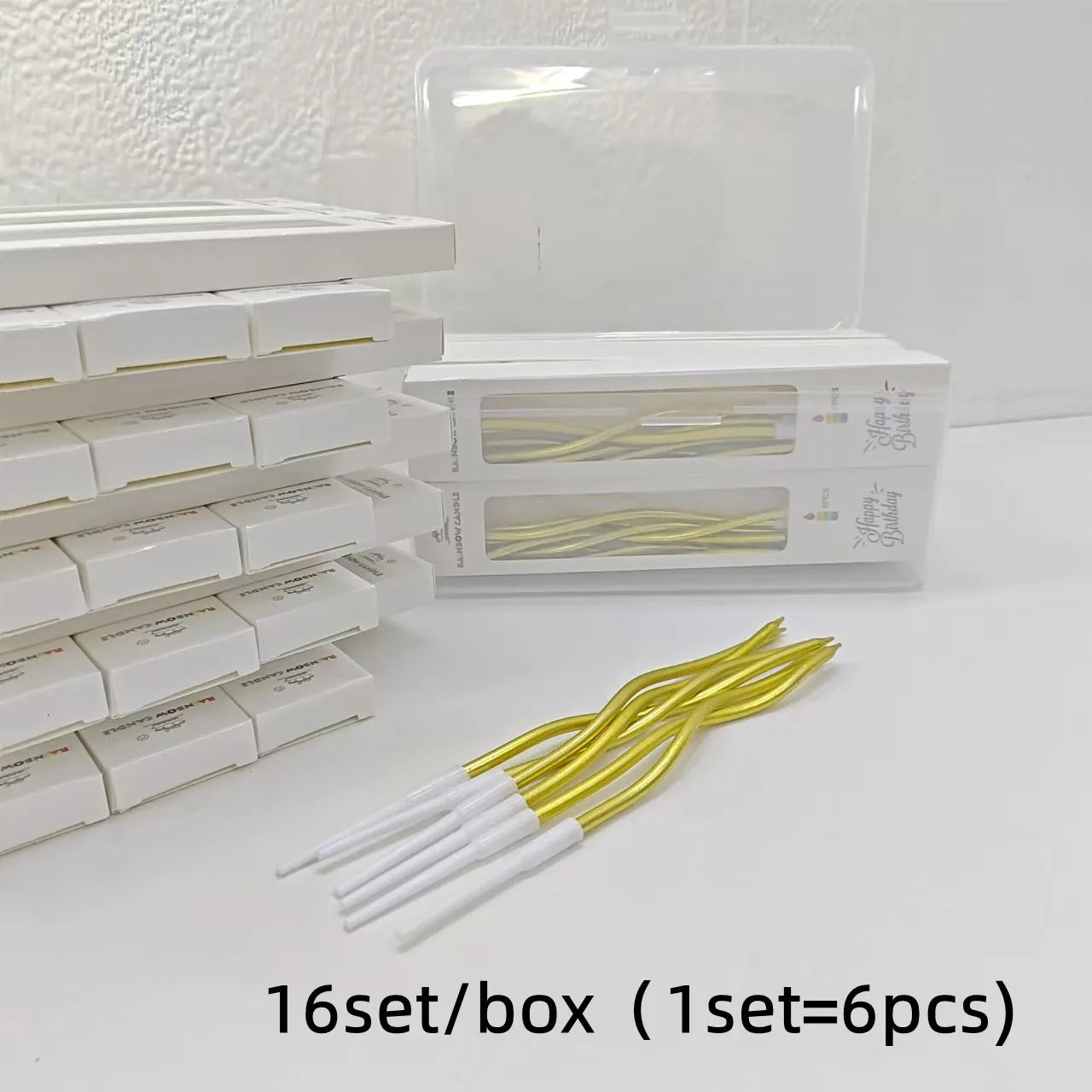 6/120/96Pcs Curved Cake Candles Birthday Baby
