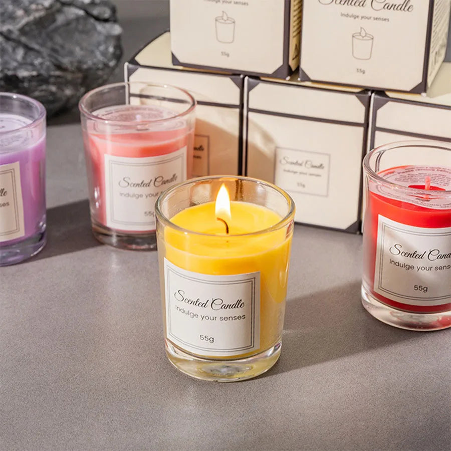 Aromatherapy Candle Premium Gift Box Glass Handmade Soy Wax Smokeless