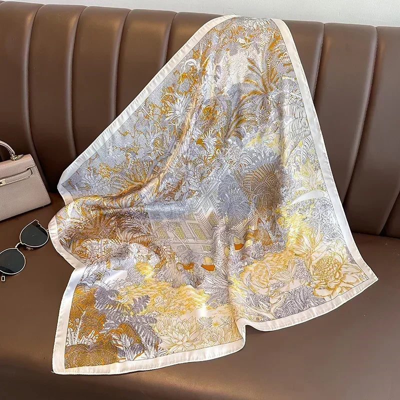 Luxury Silk Square Scarf 
Soft Satin Horse Hairband