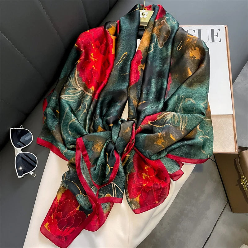 Luxury Brand Satin Headband Hijab Bandana Turban Foulard