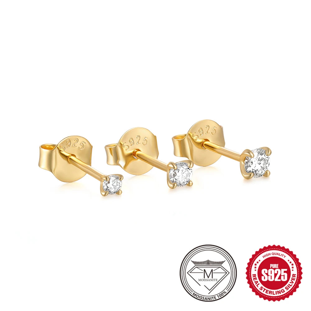 0.5-1.2 Carat D Color Moissanite Ear Stud Earrings 925 Sterling Silver