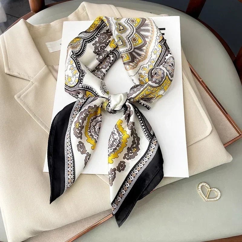 Luxury Silk Square Scarf 
Soft Satin Horse Hairband