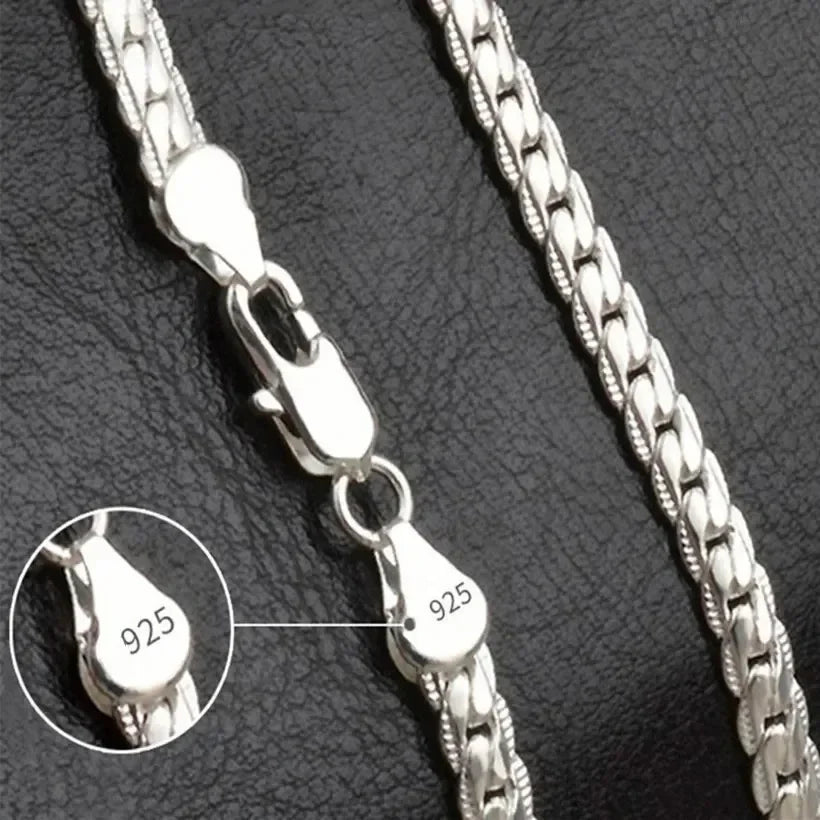 18K Gold Full Sideways Figaro Chain Necklace