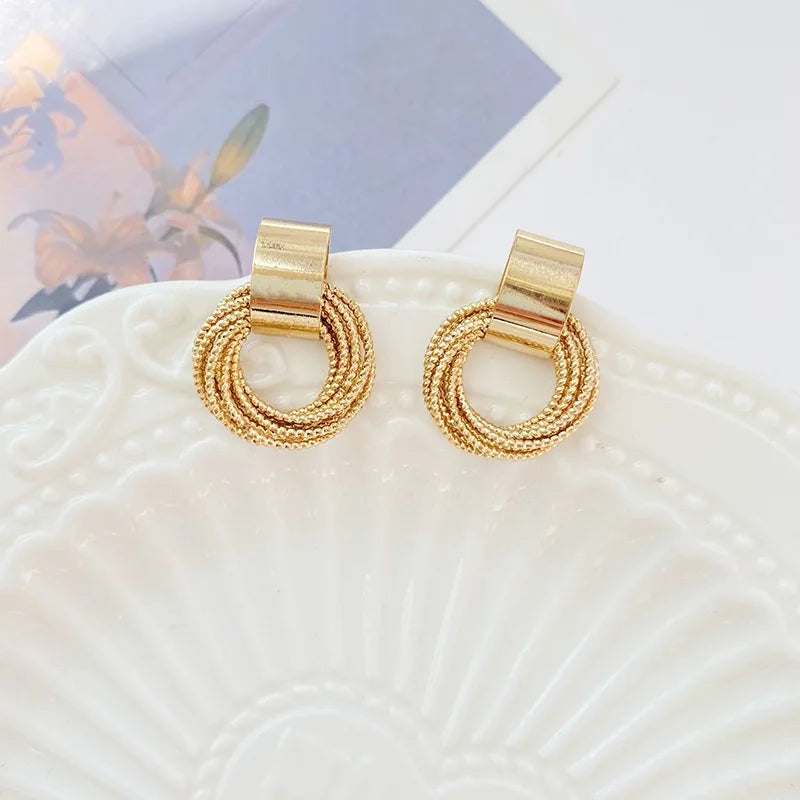Retro Metal Gold Earrings
