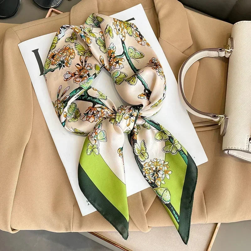 Luxury Silk Square Scarf 
Soft Satin Horse Hairband