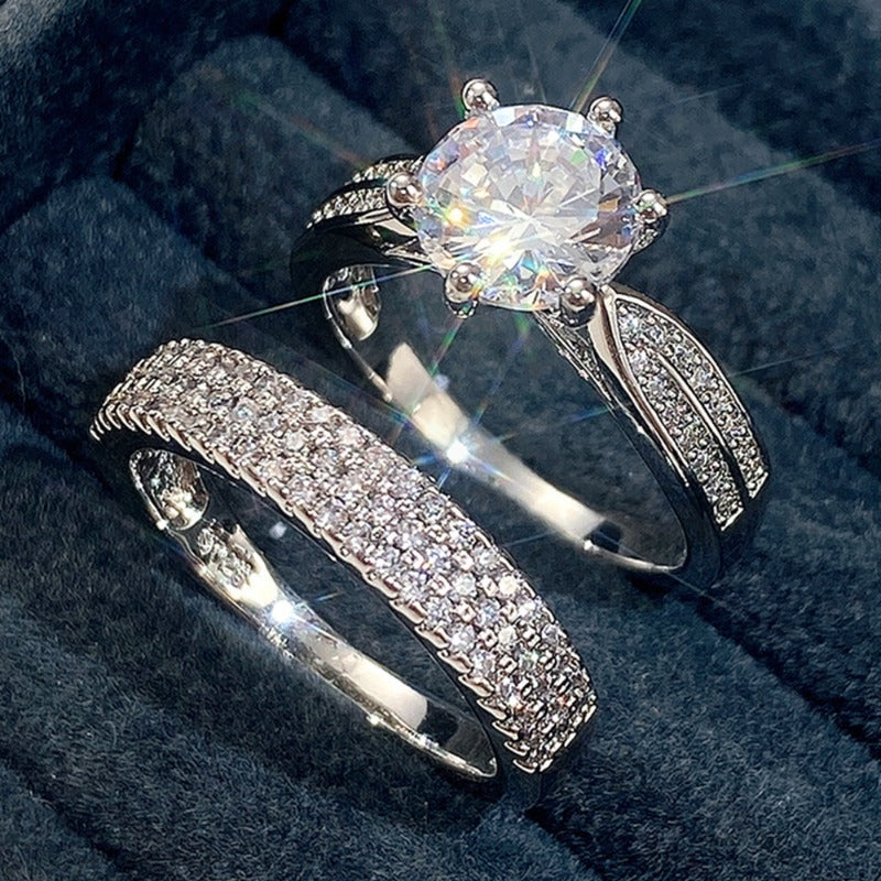 Charm Women Rings Classic Design White Stone