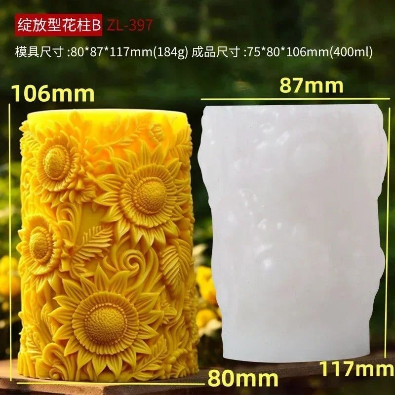 3D Blooming Lily flower candle