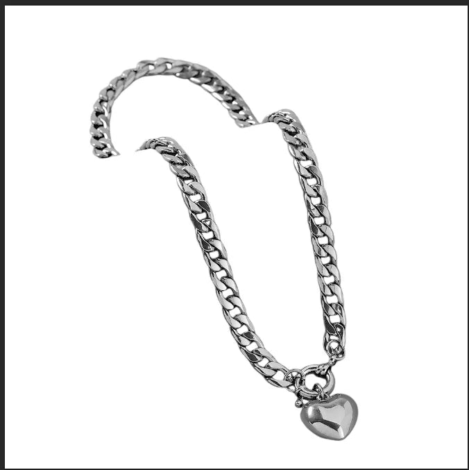 Golden Letter Heart Butterfly Pendant Metal Chain Necklace