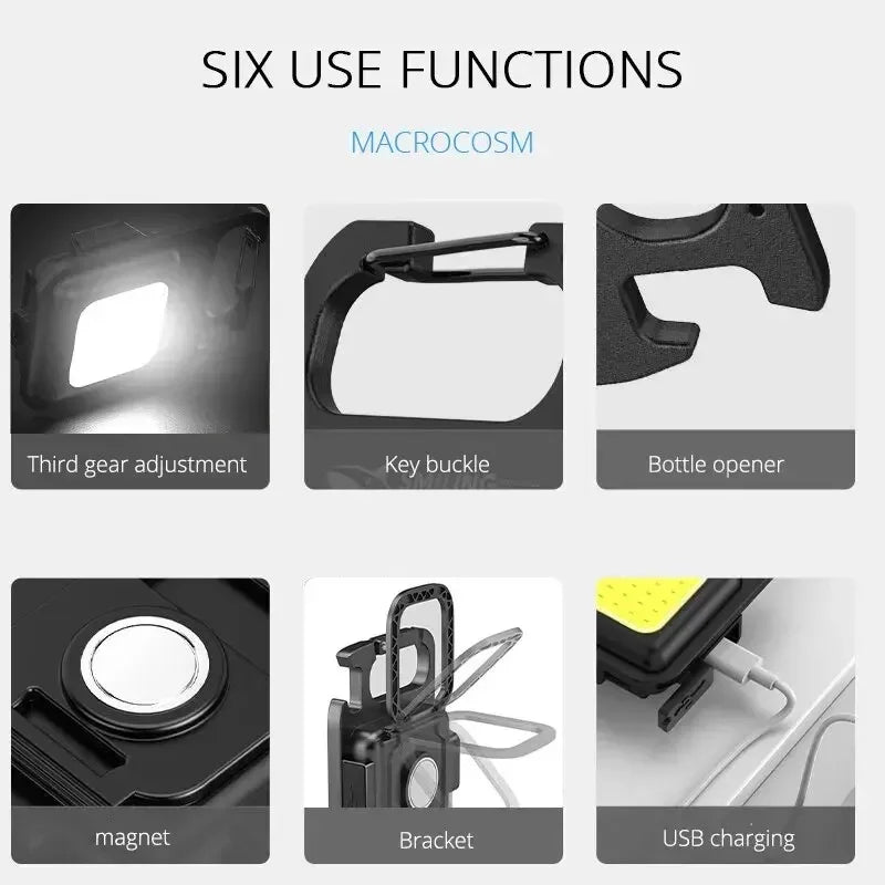 Mini LED Flashlight Keychain Multifunctional Portable