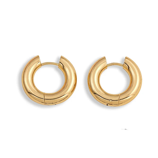 Fashion CZ Zircon Round Huggie Hoop Earrings