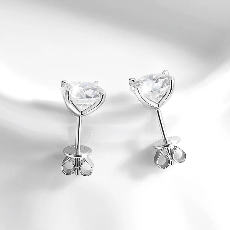 GRA Certified Moissanite Stud Earrings  0.2-2CT