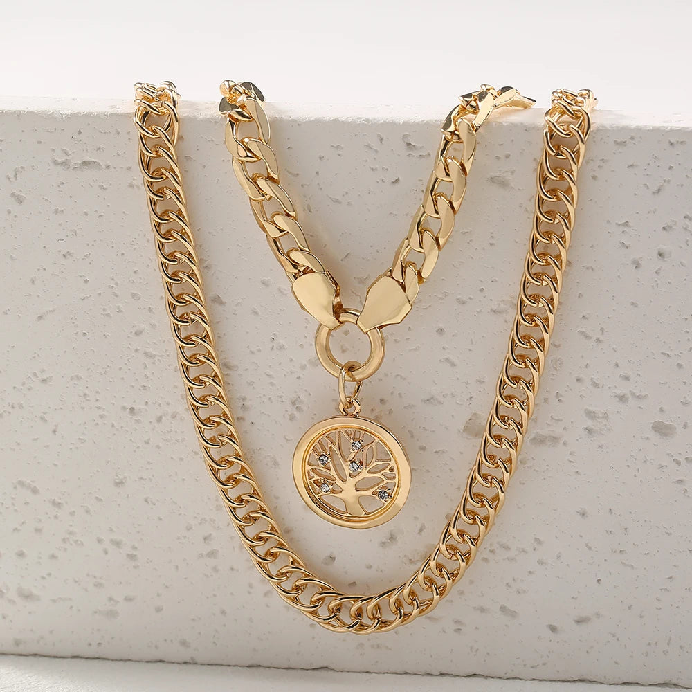 Golden Letter Heart Butterfly Pendant Metal Chain Necklace
