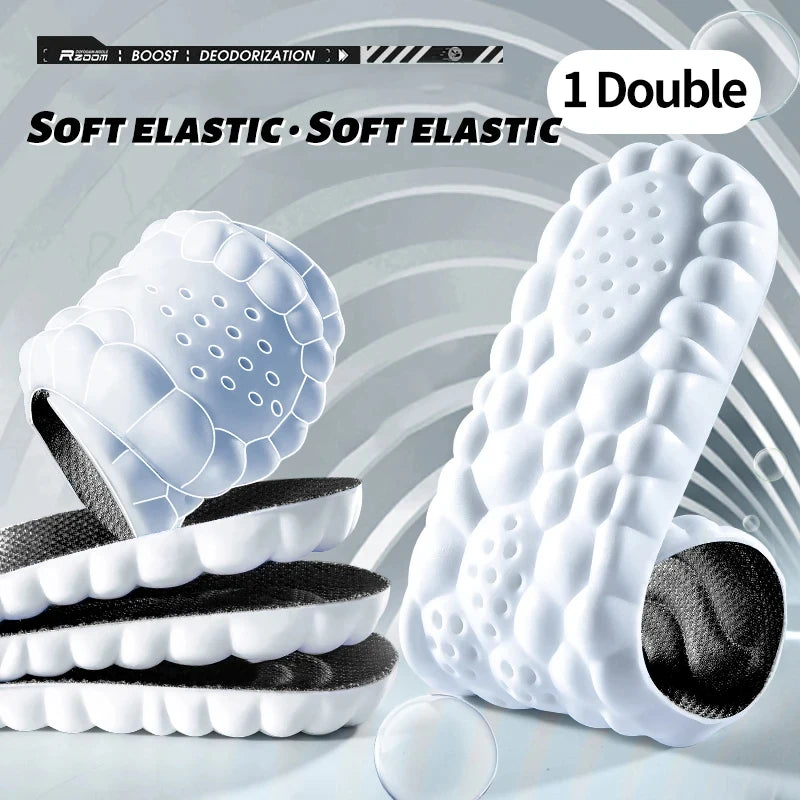 Soft Breathable Shock Absorption  4D Cloud Technology Sports Insoles