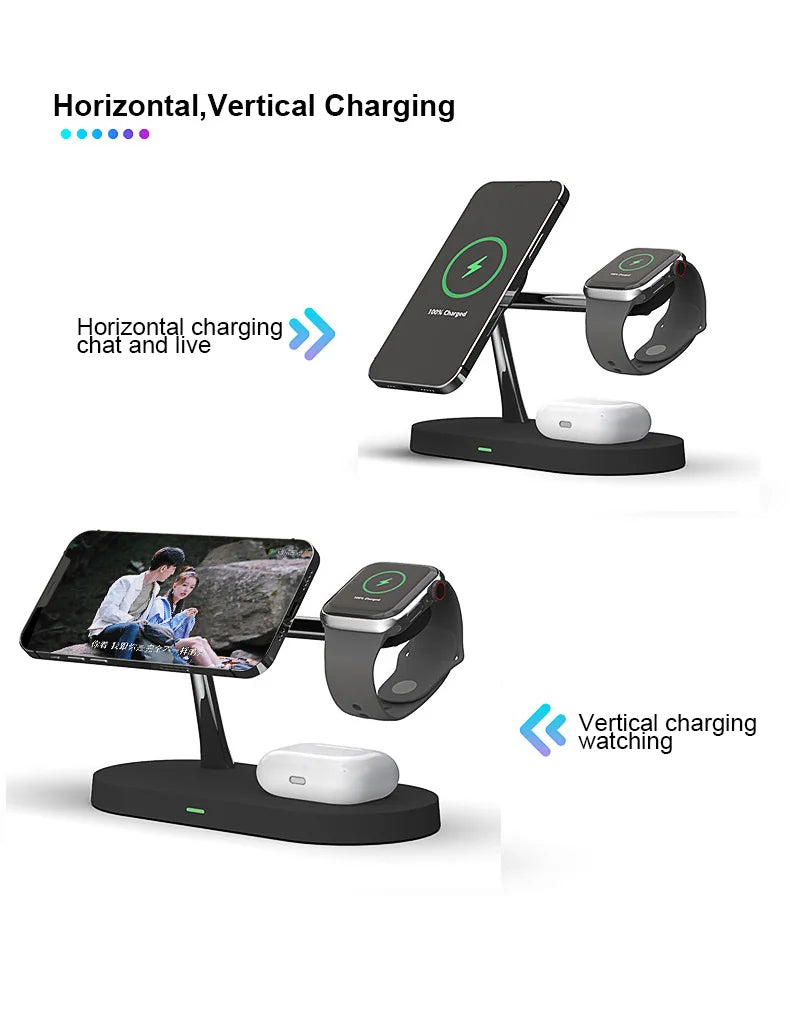 3 In 1 Magnetic Wireless Charger  For iPhone , Apple Watch ,Airpods