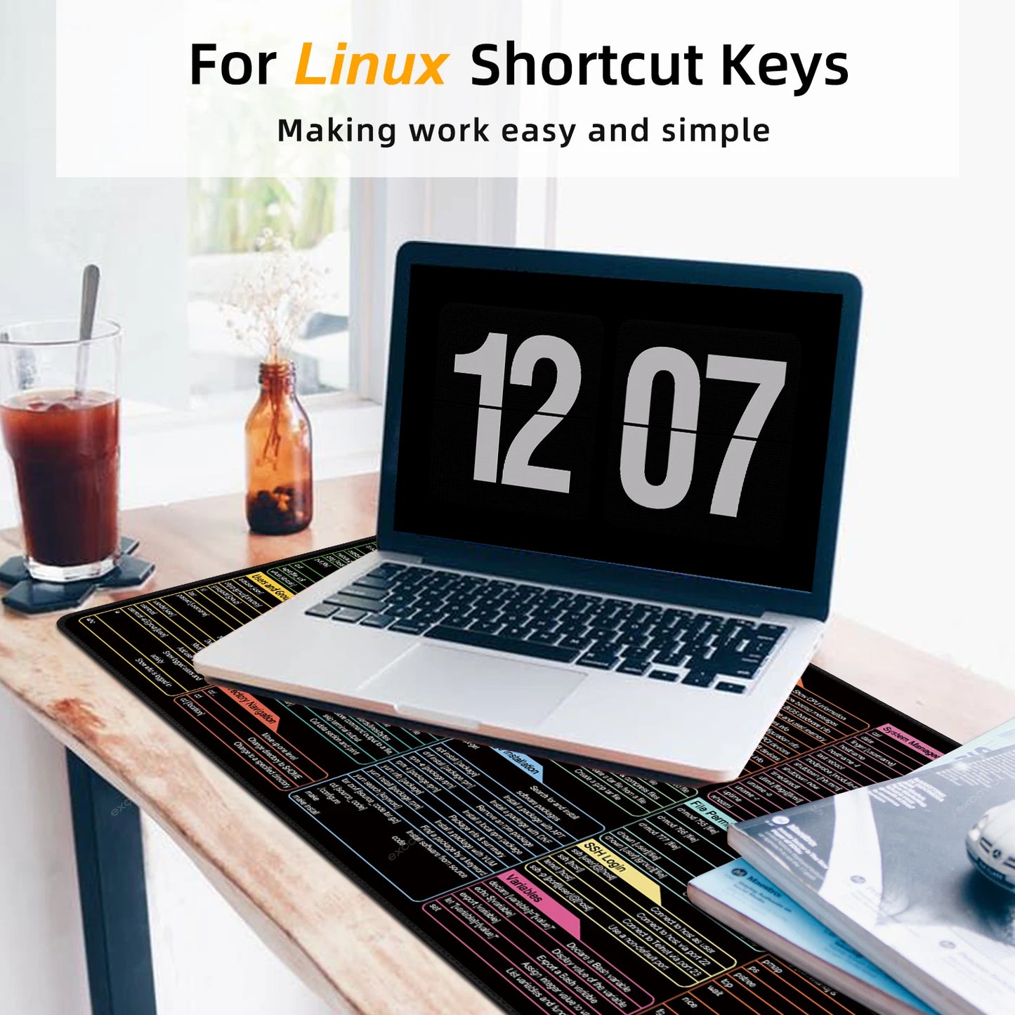 EXCO Linux Commands Line Large Mouse Pad