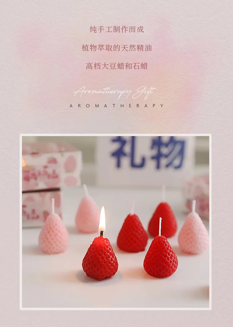 Strawberry Candles Soy Wax Aromatherapy