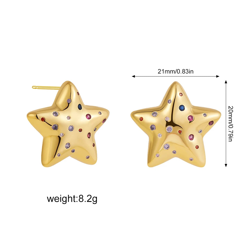 Stainless Steel Smooth Round Tube Chunky Hoop Earrings