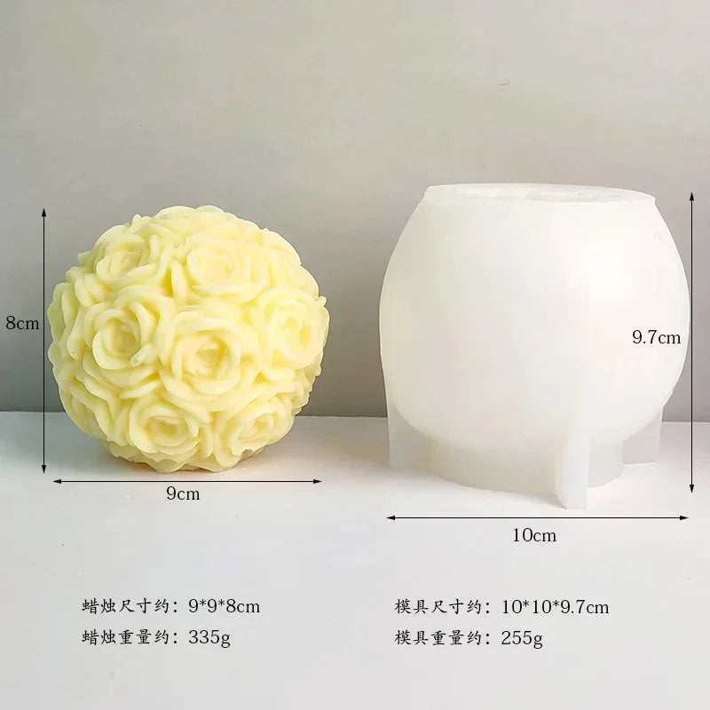 New 3D Rose Bouquet Candle Silicone Mold