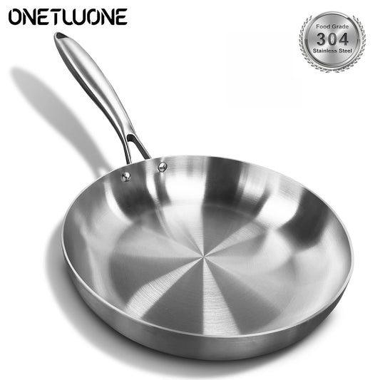 304 Stainless Steel Frying Pan, Non Stick