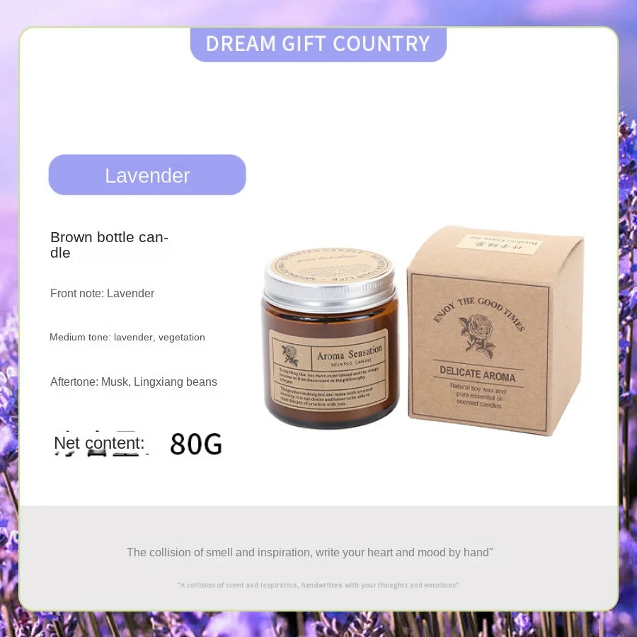 Brown Glass Aromatherapy Candle Smokeless scented