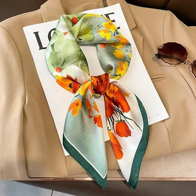 Luxury Silk Square Scarf 
Soft Satin Horse Hairband