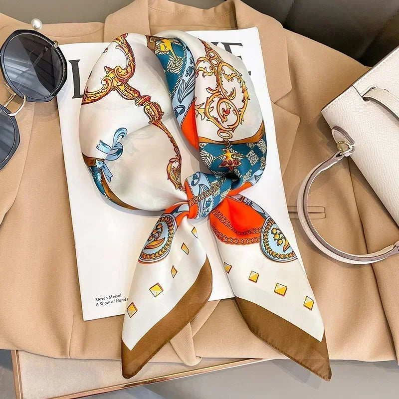 Luxury Silk Square Scarf 
Soft Satin Horse Hairband