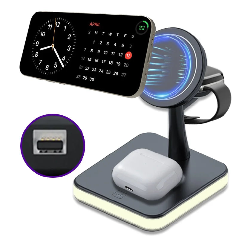 3 In 1 Magnetic Wireless Charger  For iPhone , Apple Watch ,Airpods