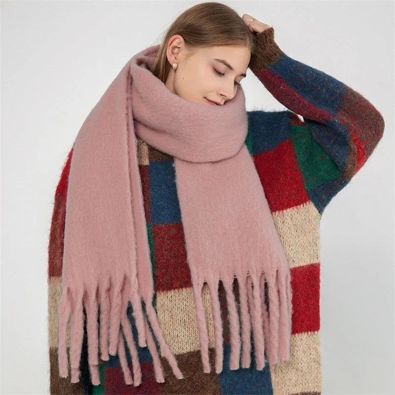 Luxury Cashmere Bright Solid Colors Scarf Winter Shawl