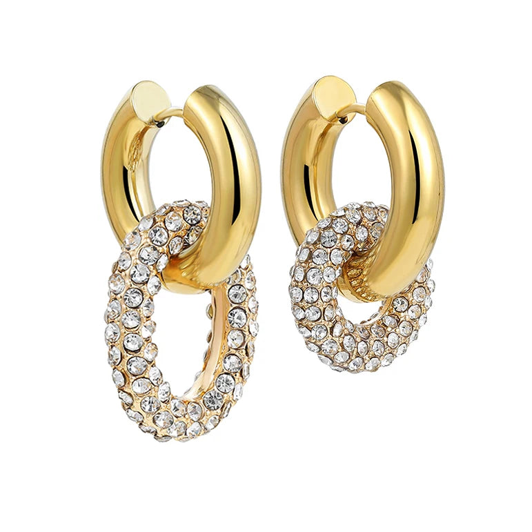 Fashion CZ Zircon Round Huggie Hoop Earrings