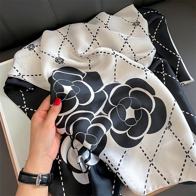 Luxury Brand Satin Headband Hijab Bandana Turban Foulard