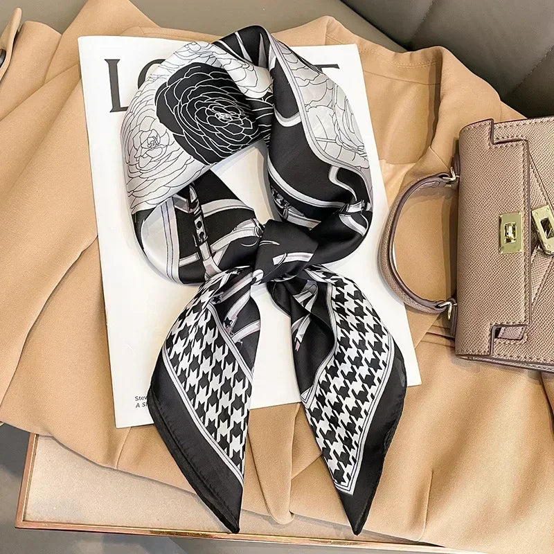 Luxury Silk Square Scarf 
Soft Satin Horse Hairband