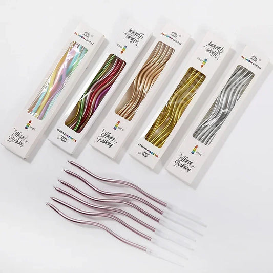 6/120/96Pcs Curved Cake Candles Birthday Baby