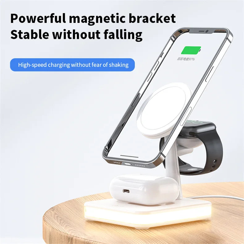 3 In 1 Magnetic Wireless Charger  For iPhone , Apple Watch ,Airpods
