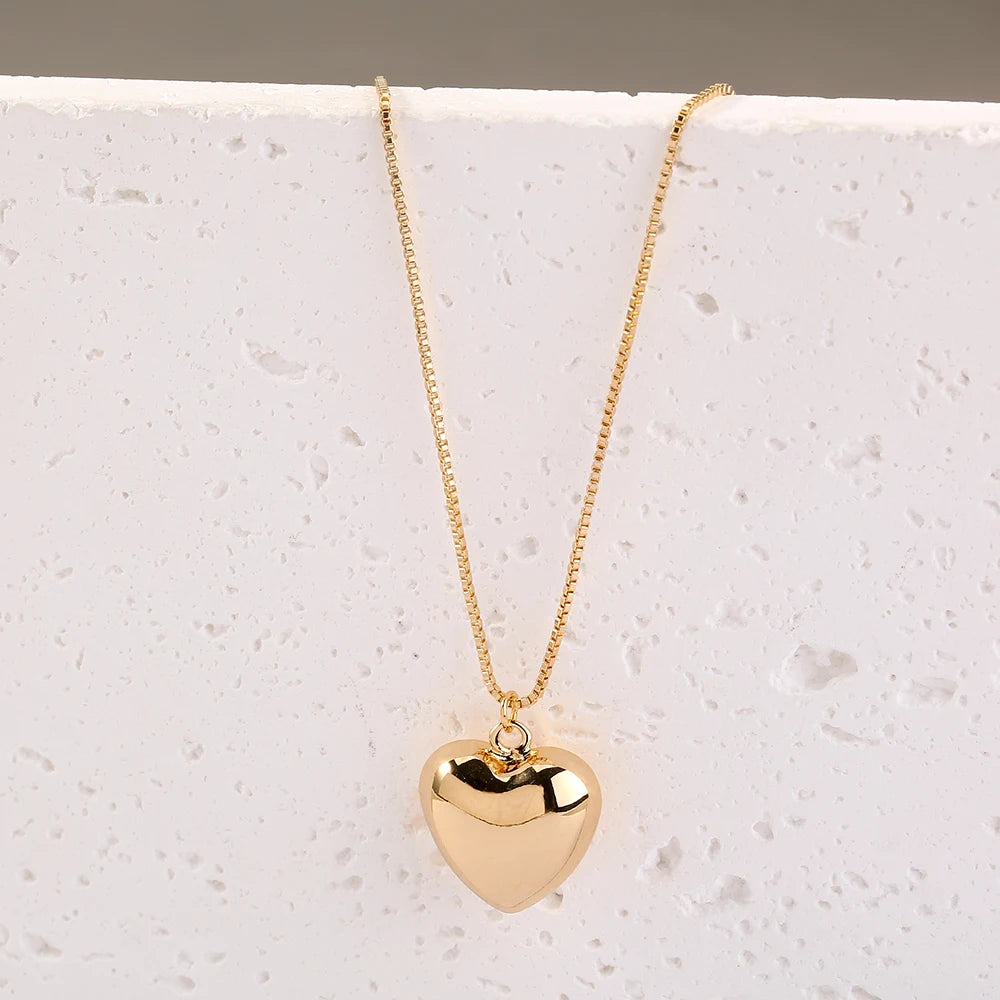 Golden Letter Heart Butterfly Pendant Metal Chain Necklace